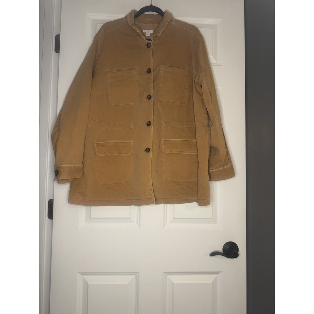 J Jill Military Style Jacket Brownish Mustard Xl